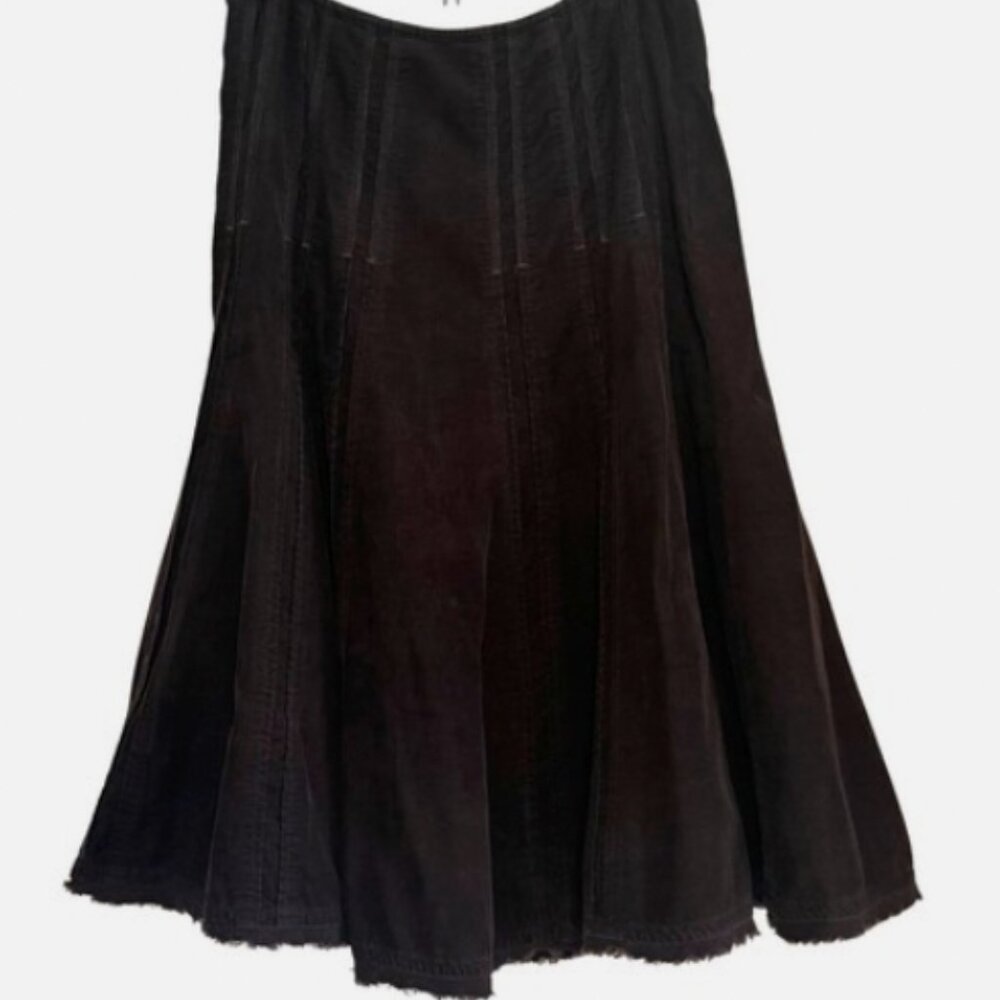 CAbi Brown Corduroy Frayed Hem Skirt - Size 4